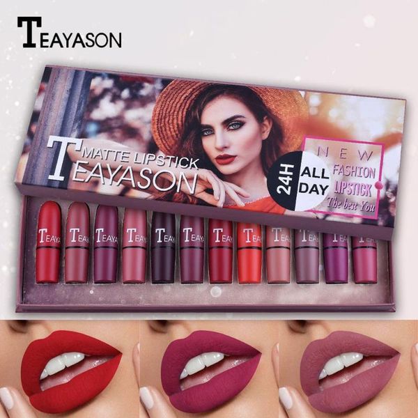 lipstick fashion matte and pumpkin color bean paste lip solid gloss long last cosmetics lipstik 12pcs/s 
lipstick fashion matte and pumpkin color bean paste lip solid gloss long last cosmetics lipstik 12pcs/s