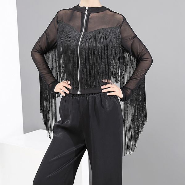 spring summer new season european american women's clothing short mesh gauze long sleeves casual harajuku fringe black, Black;brown
spring summer new season european american women's clothing short mesh gauze long sleeves casual harajuku fringe black, Black;brown
