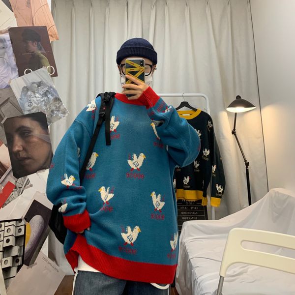 men's sweater 2019 autumn and winter new cartoon printing warm base sweater youth personality fashion trend men's clothing, White;black
men's sweater 2019 autumn and winter new cartoon printing warm base sweater youth personality fashion trend men's clothing, White;black