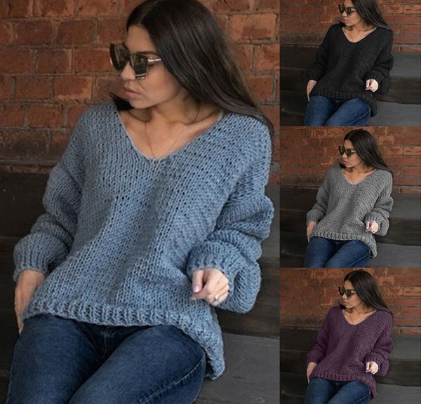 womens clothing v-neck the new lazy loose wear casual sweaters long sleeve knit sweater womens pullover 2019, White;black
womens clothing v-neck the new lazy loose wear casual sweaters long sleeve knit sweater womens pullover 2019, White;black