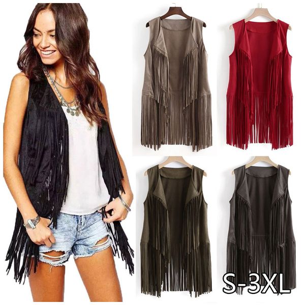 waistcoat jacket women autumn spring ethnic sleeveless tassels fringed vest cardigan retro faux suede tassel vest female, Black;white
waistcoat jacket women autumn spring ethnic sleeveless tassels fringed vest cardigan retro faux suede tassel vest female, Black;white