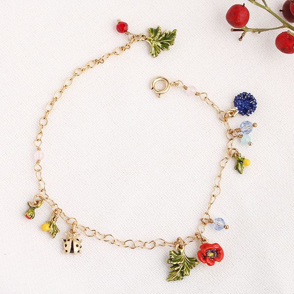 chic flower leaf enamel charm bracelet for women girls cute gold color plant insect adjustable bracelets decoration female sl023, Golden;silver
chic flower leaf enamel charm bracelet for women girls cute gold color plant insect adjustable bracelets decoration female sl023, Golden;silver