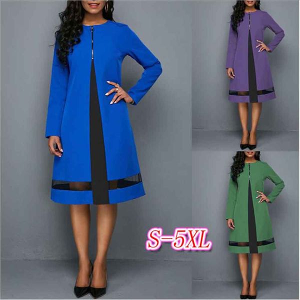 2019 spring and autumn new large size european and american long-sleeved net yarn stitching mid-length dress women, Black;gray
2019 spring and autumn new large size european and american long-sleeved net yarn stitching mid-length dress women, Black;gray