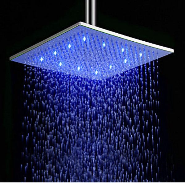

selling led lighted bath shower sprinkler sprayer high grade brass chrome finish rainful shower head showerhead