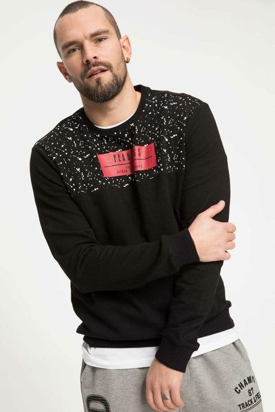 defacto men new fashion crewneck loose letter pattern pullovers sportwear crew casual long sleeve pullovers men - k1299az19sp, Black
defacto men new fashion crewneck loose letter pattern pullovers sportwear crew casual long sleeve pullovers men - k1299az19sp, Black