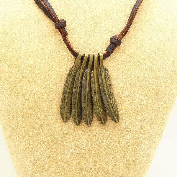 xionghang leather men necklaces pendants with feather punk vintage adjustable brown rope chain male jewelry mens jewellery, Silver
xionghang leather men necklaces pendants with feather punk vintage adjustable brown rope chain male jewelry mens jewellery, Silver