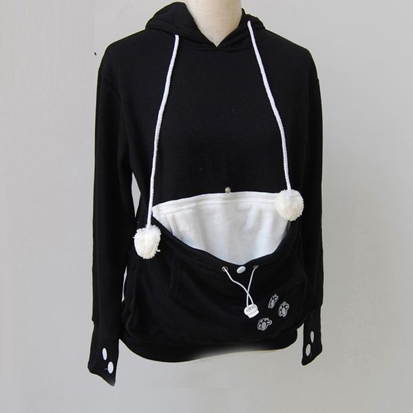 cat lovers hoodie kangaroo dog pet emboridery autumn new pullovers cuddle pouch sweatshirt pocket animal ear hooded, Black 
cat lovers hoodie kangaroo dog pet emboridery autumn new pullovers cuddle pouch sweatshirt pocket animal ear hooded, Black