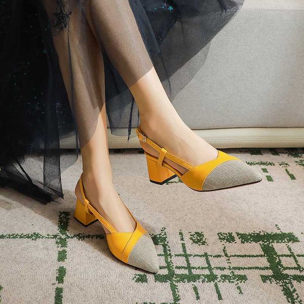 dress shoes 2021 spring woman thick high heels slingbacks female pointed toe solid office lady elegant sandals size 32-43, Black
dress shoes 2021 spring woman thick high heels slingbacks female pointed toe solid office lady elegant sandals size 32-43, Black
