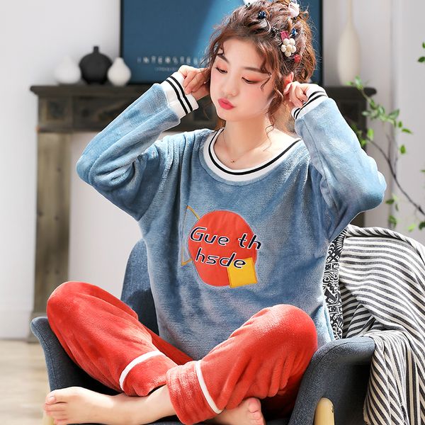winter thick warm flannel pajamas sets for women long sleeve v-neck coral velvet pyjama cute cartoon sleepwear, Black;red
winter thick warm flannel pajamas sets for women long sleeve v-neck coral velvet pyjama cute cartoon sleepwear, Black;red