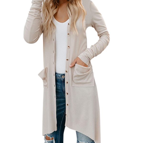 autumn winter medium long solid color long sleeve single-breasted sweater coat women new, Tan;black
autumn winter medium long solid color long sleeve single-breasted sweater coat women new, Tan;black
