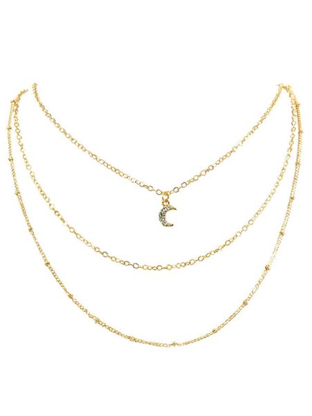 rhinestone moon multi layers gold elegant women necklace link chain necklace collares de moda chocker femme 2019 fashion jewlery, Silver
rhinestone moon multi layers gold elegant women necklace link chain necklace collares de moda chocker femme 2019 fashion jewlery, Silver