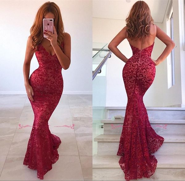 2019 red mermaid prom dresses v neck spaghetti cut back long evening party gown appliques special occasion dress bc0989, Black
2019 red mermaid prom dresses v neck spaghetti cut back long evening party gown appliques special occasion dress bc0989, Black