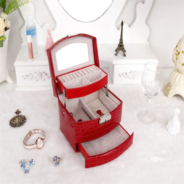 high grade crocodile print jewelry display box 3 layers ring necklace jewelry case lady gift home storage supplies drop shipping, Pink;blue
high grade crocodile print jewelry display box 3 layers ring necklace jewelry case lady gift home storage supplies drop shipping, Pink;blue
