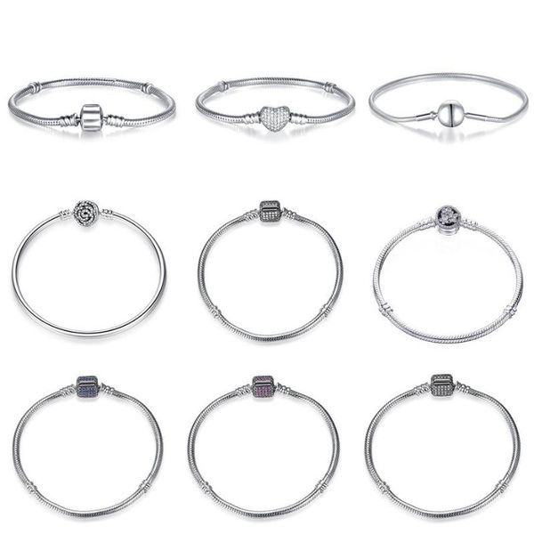9 styles authentic 925 sterling silver bracelet snake chain basic women bracelets bangles bead charm diy jewelry, Black
9 styles authentic 925 sterling silver bracelet snake chain basic women bracelets bangles bead charm diy jewelry, Black