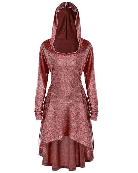 womens gothic punk asymmetric hem hoodie hightunic renaissance hooded sweatshirt sleeve bandage medieval vintage lace up, Black
womens gothic punk asymmetric hem hoodie hightunic renaissance hooded sweatshirt sleeve bandage medieval vintage lace up, Black