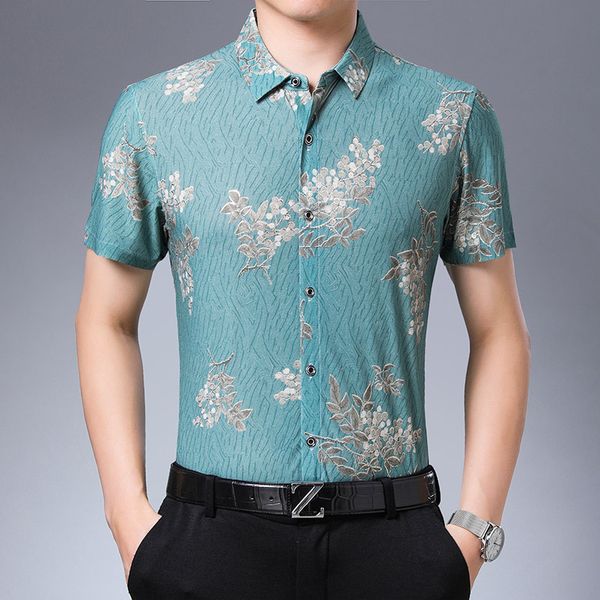 men casual clothes 2020 summer fowers printed shirts mens silk shirts mens casual slim fit short sleeve blue dress club, White;black
men casual clothes 2020 summer fowers printed shirts mens silk shirts mens casual slim fit short sleeve blue dress club, White;black