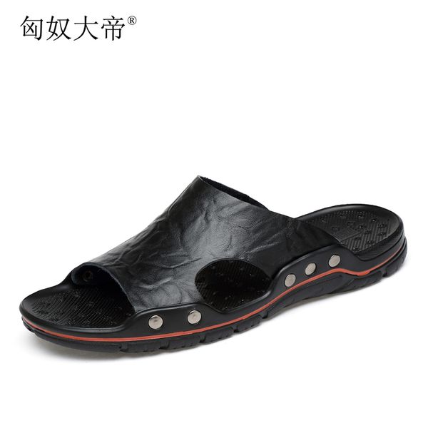 genuine leather men slippers fashion rubber male slippers casual beach summer male massage slipper, Black
genuine leather men slippers fashion rubber male slippers casual beach summer male massage slipper, Black