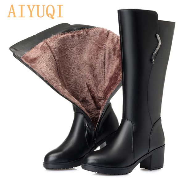 aiyuqi 2020 female boots genuine leather women wool boots big size high tube women riding, Black
aiyuqi 2020 female boots genuine leather women wool boots big size high tube women riding, Black
