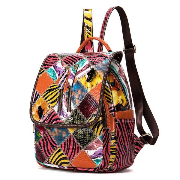 multicolor patchwork genuine leather women's backpack unique shoulder bag casual fashion backpack mochila feminina
multicolor patchwork genuine leather women's backpack unique shoulder bag casual fashion backpack mochila feminina
