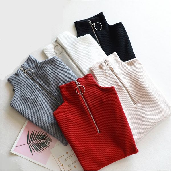 casual zipper sweater women turtleneck solid spring autumn female knitted sweater pullovers long sleeve chic soft jumper top, White;black
casual zipper sweater women turtleneck solid spring autumn female knitted sweater pullovers long sleeve chic soft jumper top, White;black