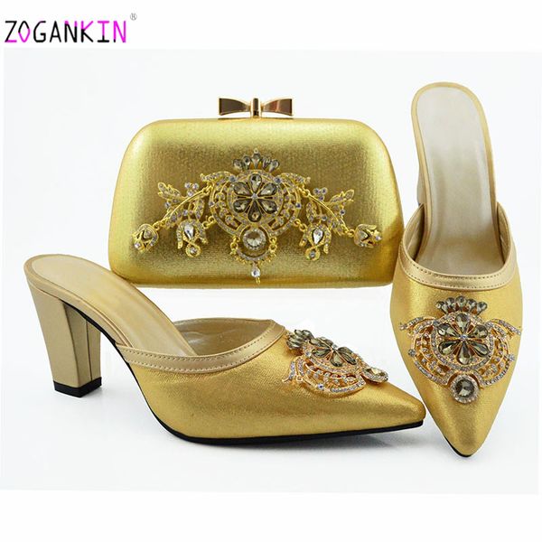 2019 shoes and bag sets gold color nigerian shoes with matching bags pointed toe italian women and bag to match for party, Black
2019 shoes and bag sets gold color nigerian shoes with matching bags pointed toe italian women and bag to match for party, Black
