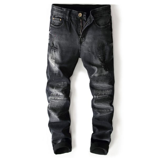 2019 fashion men jeans hip hop cool streetwear biker patch hole ripped skinny jeans slim fit mens black pleated nightclub, Blue
2019 fashion men jeans hip hop cool streetwear biker patch hole ripped skinny jeans slim fit mens black pleated nightclub, Blue