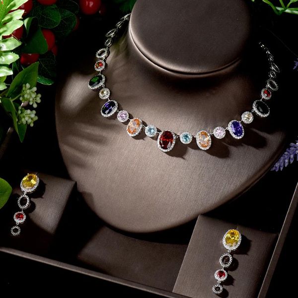 hibride tassel drop african big cubic zirconia multicolor wedding party bride necklace and earring jewelry sets n-1255, Silver
hibride tassel drop african big cubic zirconia multicolor wedding party bride necklace and earring jewelry sets n-1255, Silver