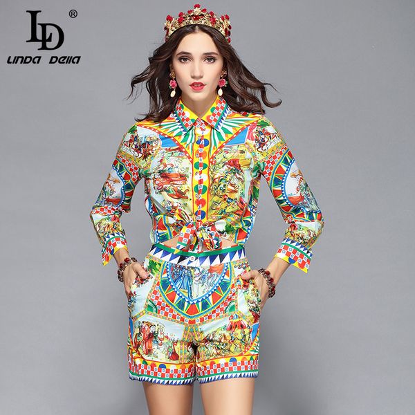 ld linda della runway designer casual holiday vacation shorts set women's long sleeve print blouses + shorts two pieces set suit, White
ld linda della runway designer casual holiday vacation shorts set women's long sleeve print blouses + shorts two pieces set suit, White