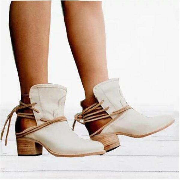 boots woman winter pu leather low heels ankle boots for women vintage cross tied platform ladies shoes plus size botas mujer, Black
boots woman winter pu leather low heels ankle boots for women vintage cross tied platform ladies shoes plus size botas mujer, Black