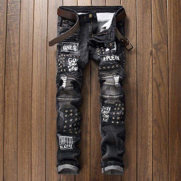 2019patch jeans men skinny casual cotton classic ripped denim for men straight slim fit plus size rvaet rap harajuku biker jean, Blue
2019patch jeans men skinny casual cotton classic ripped denim for men straight slim fit plus size rvaet rap harajuku biker jean, Blue