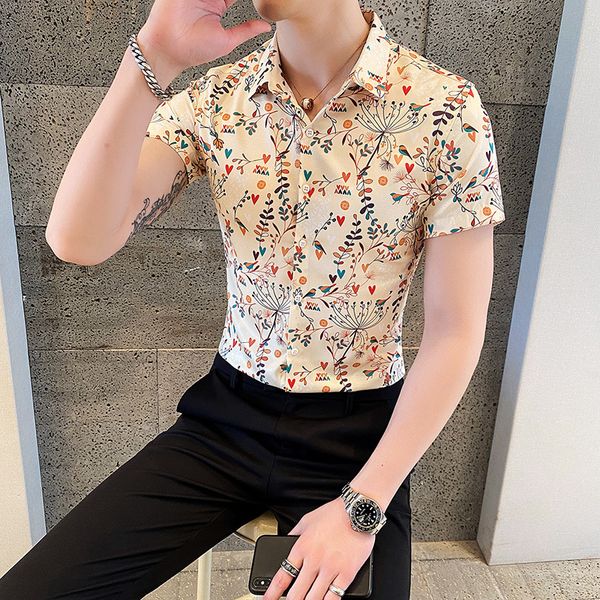 2020 new summer printed floral shirt men's tide brand korean version of the slim trend of short-sleeved shirt men's fashion handso, White;black
2020 new summer printed floral shirt men's tide brand korean version of the slim trend of short-sleeved shirt men's fashion handso, White;black