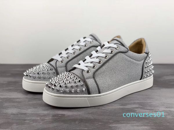 with red bottom sneakers low toe spikes flat red bottom men and women leather sneakers party designer co01, Black
with red bottom sneakers low toe spikes flat red bottom men and women leather sneakers party designer co01, Black