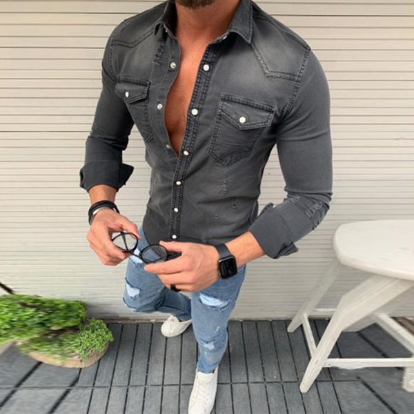 long sleeve jeans shirt men shirts and blouses autumn slim fit denim shirts camisa masculina male blusas mujer de moda 2019, White;black
long sleeve jeans shirt men shirts and blouses autumn slim fit denim shirts camisa masculina male blusas mujer de moda 2019, White;black