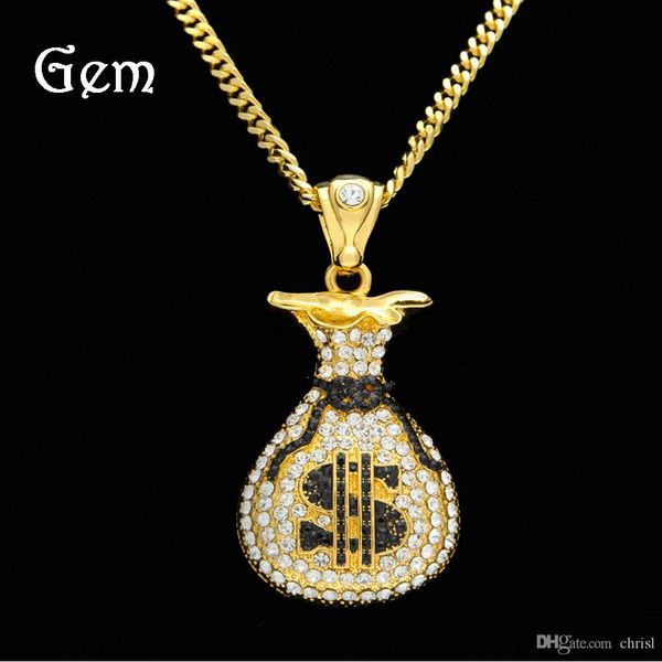 hip hop antique silver color money bag pendant for men women bling crystal dollar charm necklace long cuban chain jewelry
hip hop antique silver color money bag pendant for men women bling crystal dollar charm necklace long cuban chain jewelry
