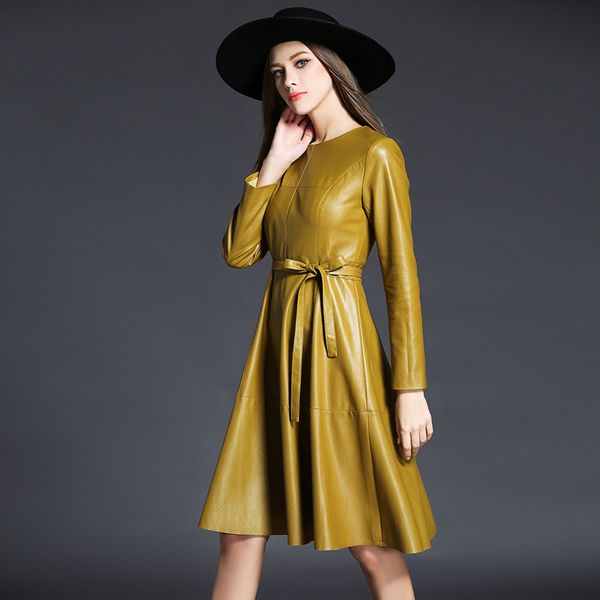 new arrival slim yellow black pu leather dress spring elegance women plus size long sleeve zipper faux leather dress ladies ddlg, Black;gray
new arrival slim yellow black pu leather dress spring elegance women plus size long sleeve zipper faux leather dress ladies ddlg, Black;gray