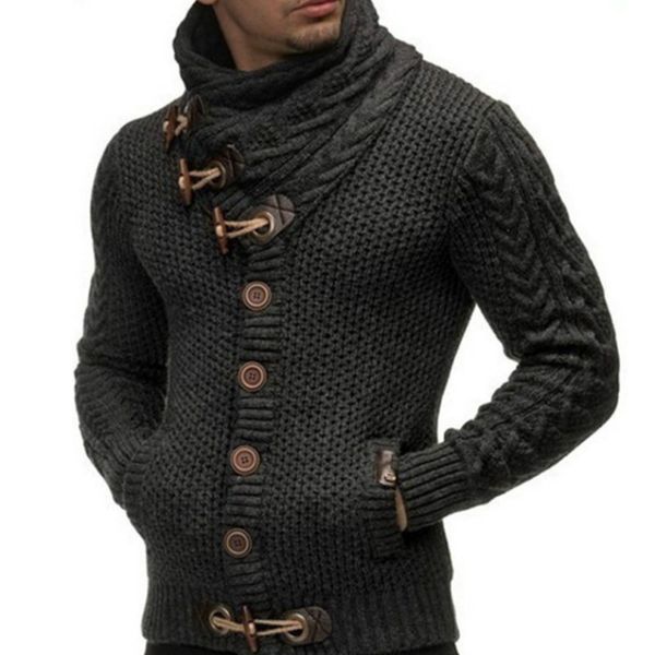 mens british turtleneck male cattle horn buckle coarse wool twisted highcollar long sleeve thickened india cardigan sweater j956, White;black
mens british turtleneck male cattle horn buckle coarse wool twisted highcollar long sleeve thickened india cardigan sweater j956, White;black