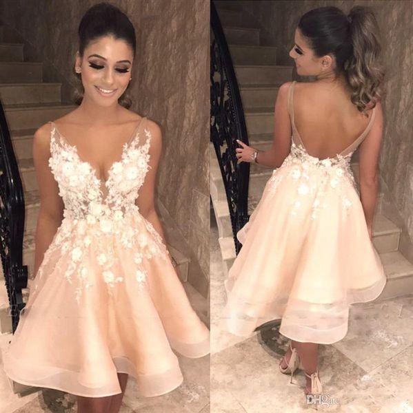 backless champagne high low homecoming dresses a line plunging neck sheer strap appliqued short cocktail gowns, Blue;pink
backless champagne high low homecoming dresses a line plunging neck sheer strap appliqued short cocktail gowns, Blue;pink