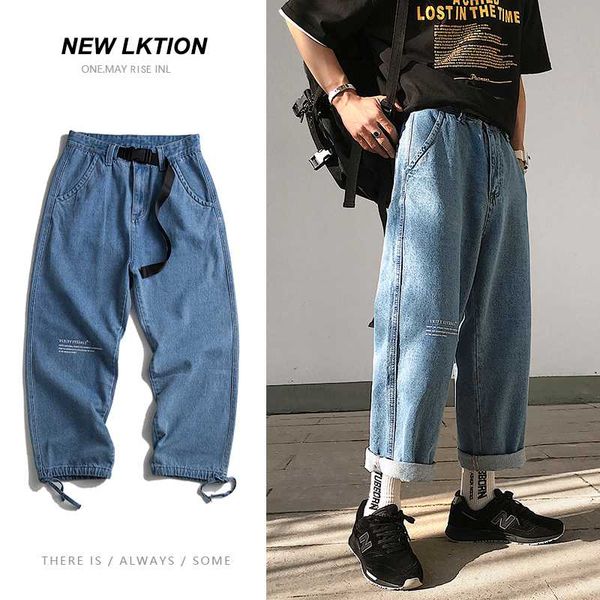 2020 spring and autumn new youth popular japanese loose wide leg jeans fashion casual straight cropped pants blue / black
2020 spring and autumn new youth popular japanese loose wide leg jeans fashion casual straight cropped pants blue / black