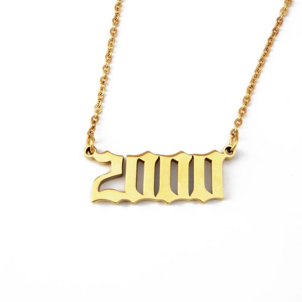 special date old english number 2000 chokers necklaces birthday gift personalized birth year necklace women men custom jewelry, Silver
special date old english number 2000 chokers necklaces birthday gift personalized birth year necklace women men custom jewelry, Silver