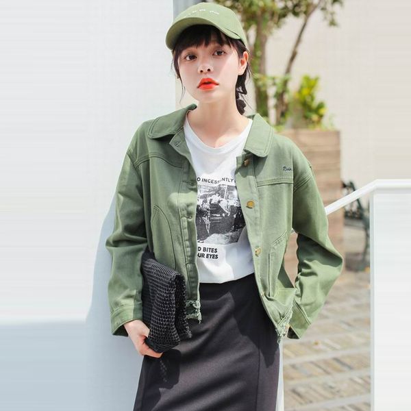 letter embroidery denim jacket women jeans ladies jackets turn down collar slim army green jeans for women high quality, Black;brown
letter embroidery denim jacket women jeans ladies jackets turn down collar slim army green jeans for women high quality, Black;brown