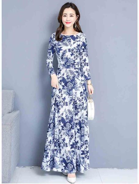 2019 autumn new style explosions waist was thin and super tall long printed fairy dress, Black;gray
2019 autumn new style explosions waist was thin and super tall long printed fairy dress, Black;gray