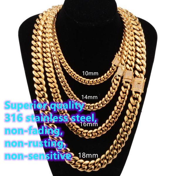 hip hop necklace titanium steel cuban miami gold necklace with white crystal stone 8 / 10 / 12 14 16 18mm, Silver
hip hop necklace titanium steel cuban miami gold necklace with white crystal stone 8 / 10 / 12 14 16 18mm, Silver