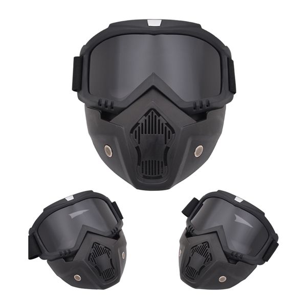 outdoor cycling mask full face helmet paintball mask safety protective anti-fog goggle protective tactical, Black 
outdoor cycling mask full face helmet paintball mask safety protective anti-fog goggle protective tactical, Black