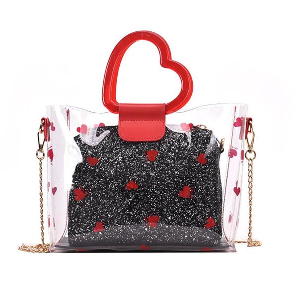 transparent jelly bag 2019 summer sweet cute tote bag pvc women's handbag chain shoulder messenger
transparent jelly bag 2019 summer sweet cute tote bag pvc women's handbag chain shoulder messenger
