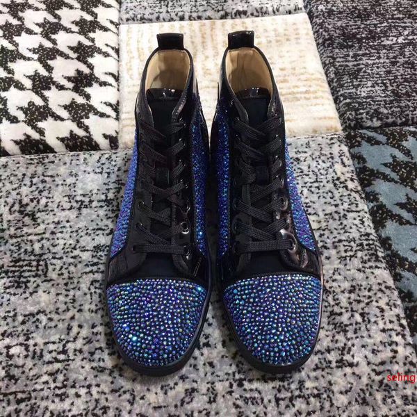 perfect blue strass high red bottom sneakers shoes for women,men rhinestone sparkling casual walking luxury dress wedding party
perfect blue strass high red bottom sneakers shoes for women,men rhinestone sparkling casual walking luxury dress wedding party