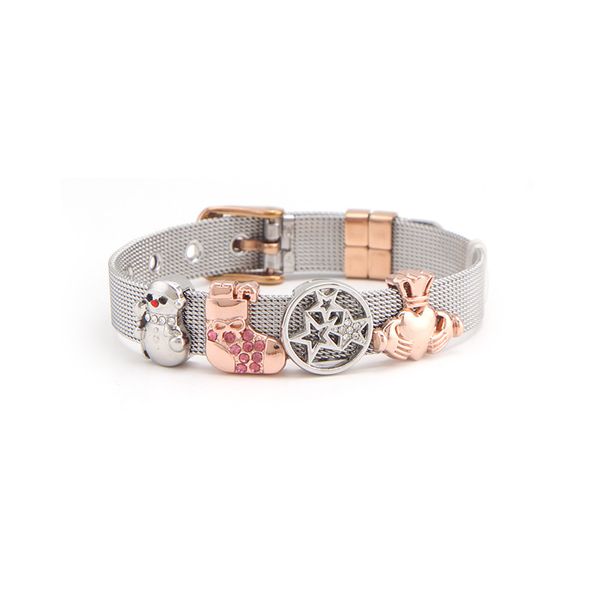 somsoar jewelry stainless steel christmas mesh bracelet with silver & rose gold slide charms two-tone xmas mesh bracelet set, Golden;silver
somsoar jewelry stainless steel christmas mesh bracelet with silver & rose gold slide charms two-tone xmas mesh bracelet set, Golden;silver