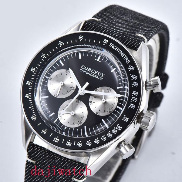 new arrive 40mm corgeut 24 hour quartz chronograph all steel black dial men's watch, Slivery;brown
new arrive 40mm corgeut 24 hour quartz chronograph all steel black dial men's watch, Slivery;brown