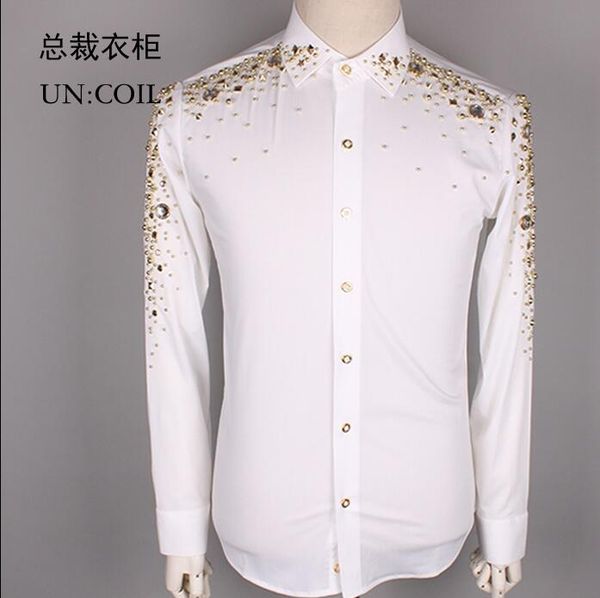 fashion brand mens diamonds shirts casual men shirts business slim fit black and white stage male singer shirt male singer sta, White;black
fashion brand mens diamonds shirts casual men shirts business slim fit black and white stage male singer shirt male singer sta, White;black