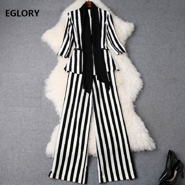 work pant suit 2019 spring summer fashion business suit women striped print blazer jacket suits+wide leg striped pant set female, White
work pant suit 2019 spring summer fashion business suit women striped print blazer jacket suits+wide leg striped pant set female, White