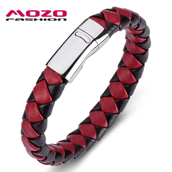 mozo fashion men bracelet woven leather handmade bracelet stainless steel magnetic clasps bracelets vintage jewelry red ps2006, Golden;silver
mozo fashion men bracelet woven leather handmade bracelet stainless steel magnetic clasps bracelets vintage jewelry red ps2006, Golden;silver